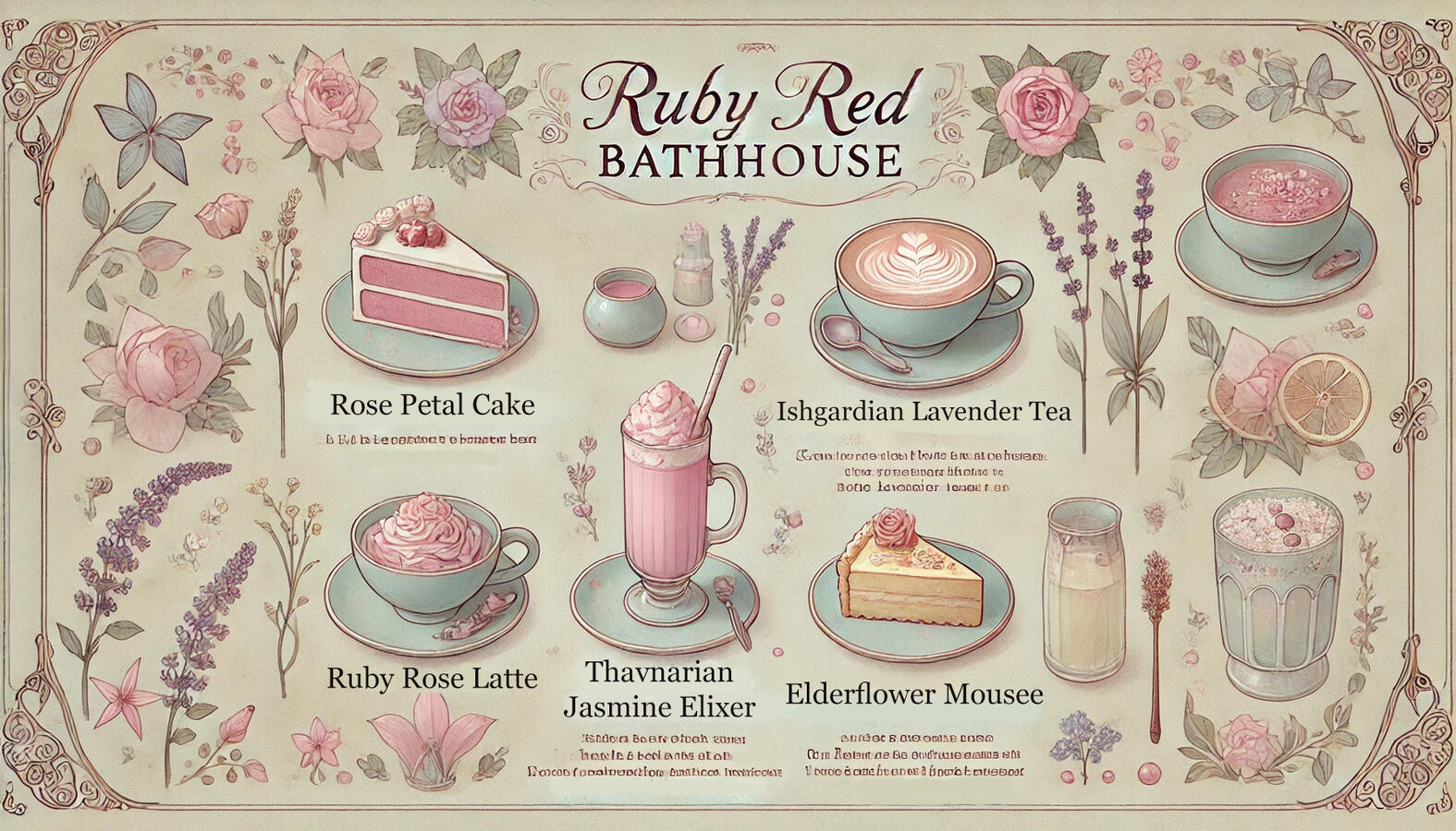 Ruby Red Bathhouse Menu